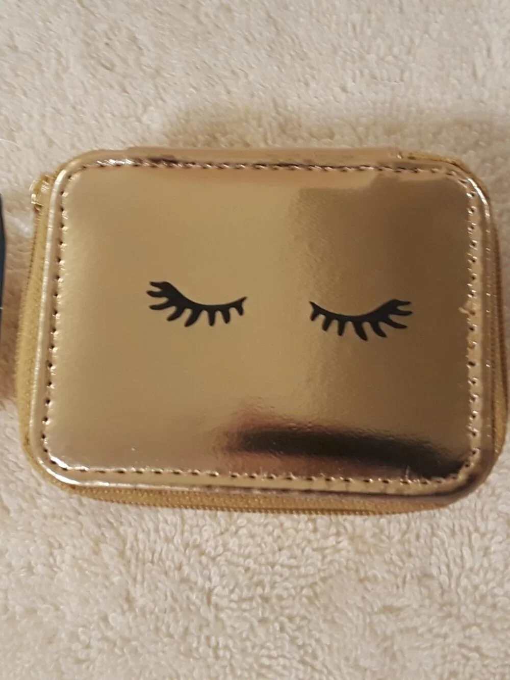 Glam Cosmetic Travel Set 4Pc Ipsy Black/Gold Makeup Pouches + NWT Pill Orgz+Case